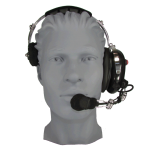 HD0400 RBF- Single Muff Headset, Black Rubberized, Flex Boom, TA5 Connector with PTT